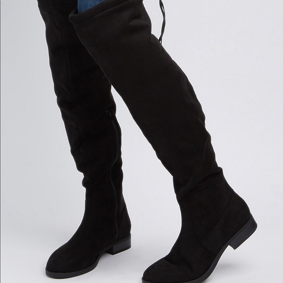 thigh high drawstring boots